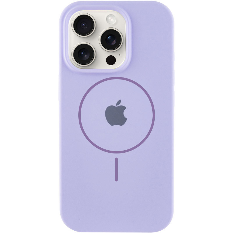 Чохол Silicone Case Full Protective (AA) with MagSafe для Apple iPhone 15 (6.1") (Бузковий / Dasheen)