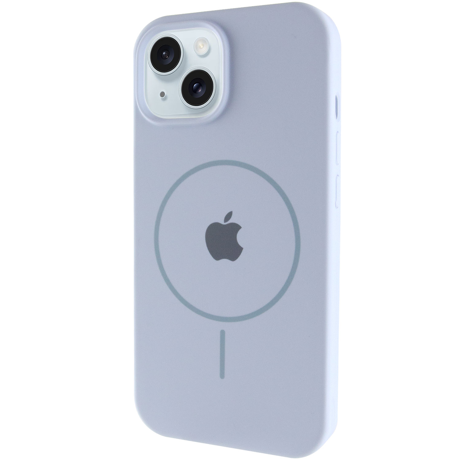 Чехол Silicone Case Full Protective (AA) with MagSafe для Apple iPhone 15 Plus (6.7") (Голубой / Lilac Blue)
