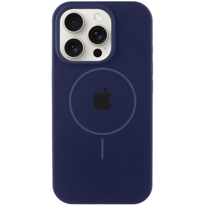Чохол Silicone Case Full Protective (AA) with MagSafe для Apple iPhone 15 Pro Max (6.7") (Темно-синій / Midnight blue)