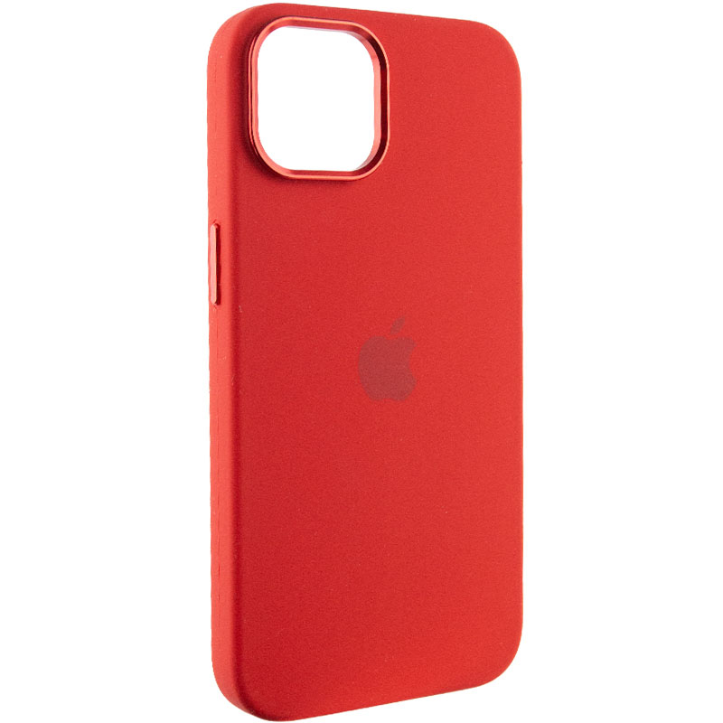 Чехол Silicone Case Metal Buttons (AA) для Apple iPhone 12 Pro / 12 (6.1") (Красный / Red)