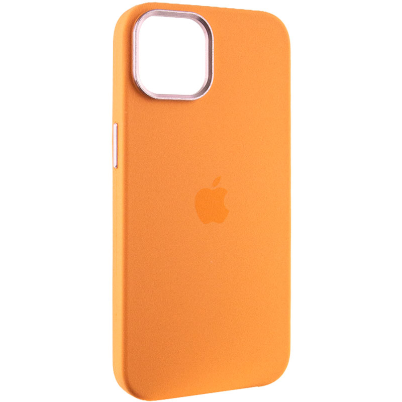 Чехол Silicone Case Metal Buttons (AA) для Apple iPhone 12 Pro / 12 (6.1") (Оранжевый / Marigold)