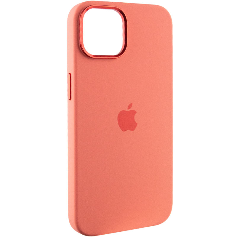 Чехол Silicone Case Metal Buttons (AA) для Apple iPhone 12 Pro / 12 (6.1") (Розовый / Pink Pomelo)