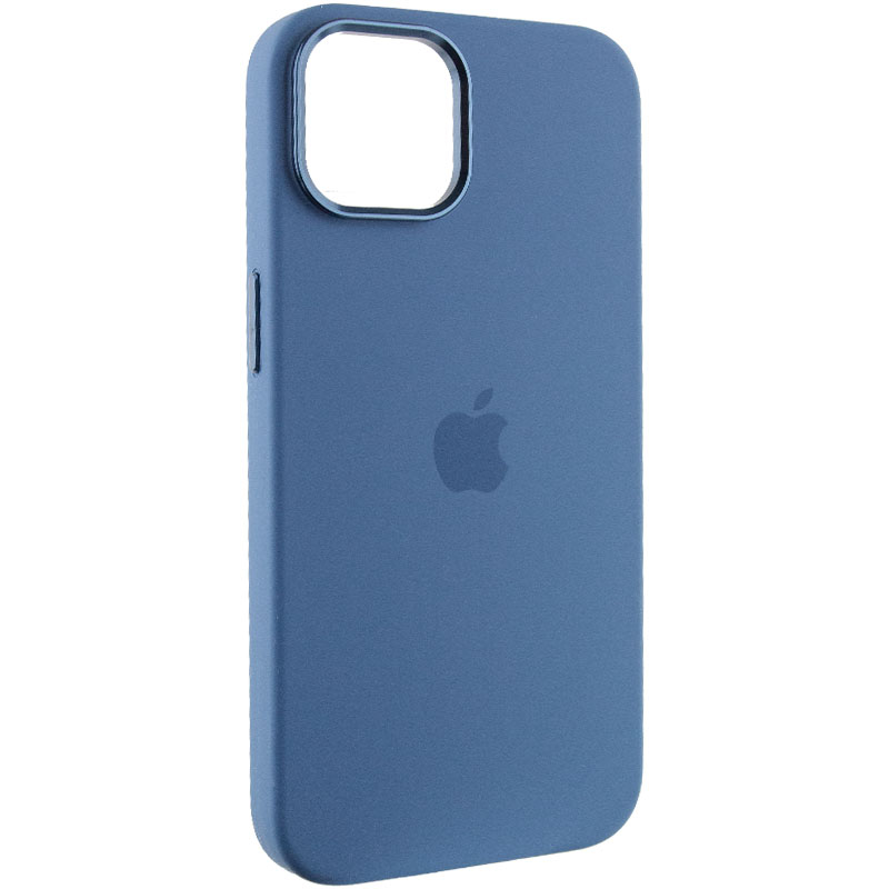 Чехол Silicone Case Metal Buttons (AA) для Apple iPhone 12 Pro / 12 (6.1") (Синий / Blue Jay)