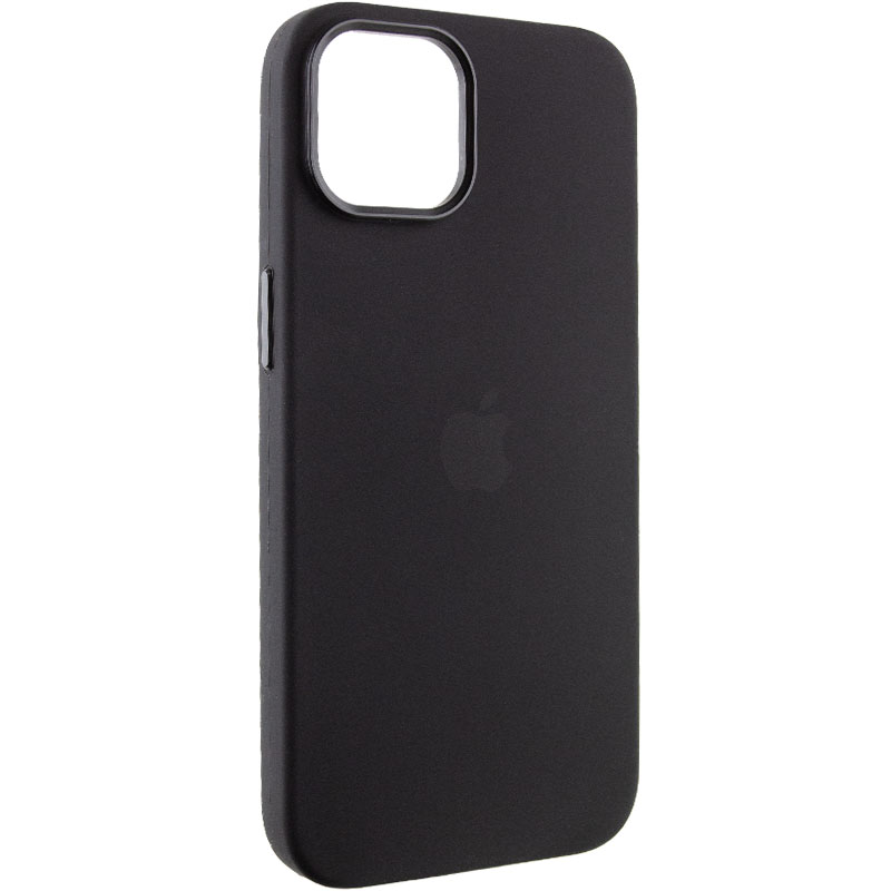 Чехол Silicone Case Metal Buttons (AA) для Apple iPhone 12 Pro Max (6.7") (Черный / Black)