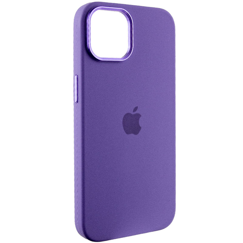 Чехол Silicone Case Metal Buttons (AA) для Apple iPhone 12 Pro Max (6.7") (Фиолетовый / Iris)