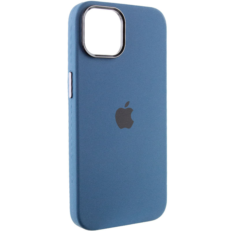 Чехол Silicone Case Metal Buttons (AA) для Apple iPhone 12 Pro Max (6.7") (Синий / StromBlue)