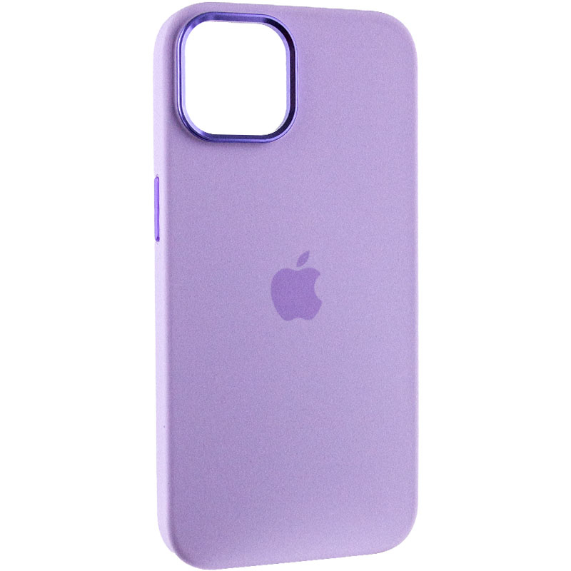 Чехол Silicone Case Metal Buttons (AA) для Apple iPhone 12 Pro Max (6.7") (Сиреневый / Lilac)