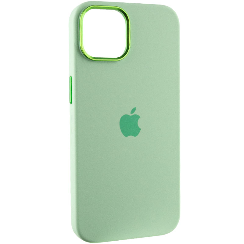 Чохол Silicone Case Metal Buttons (AA) для Apple iPhone 12 Pro Max (Зелений / Pistachio)