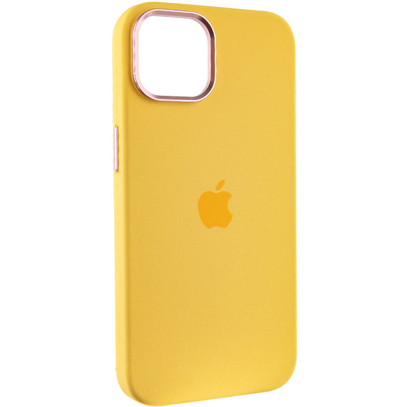 Чохол Silicone Case Metal Buttons (AA) для Apple iPhone 13 (6.1") (Жовтий / Bright Yellow)