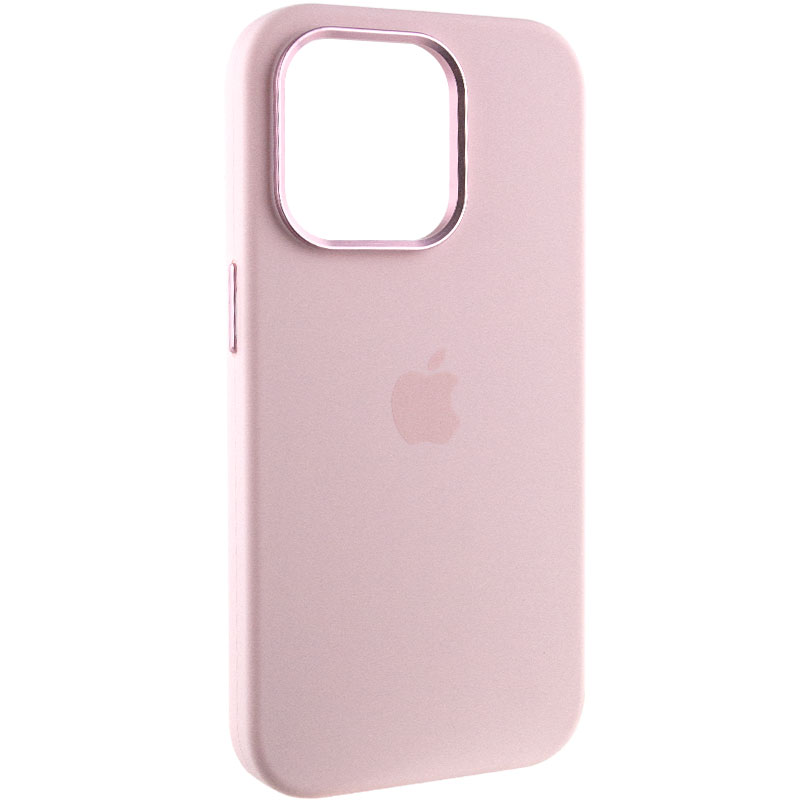 Чехол Silicone Case Metal Buttons (AA) для Apple iPhone 13 Pro (6.1") (Розовый / Chalk Pink)