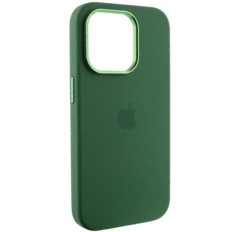 Чехол Silicone Case Metal Buttons (AA) для Apple iPhone 13 Pro (6.1") (Зеленый / Clover)