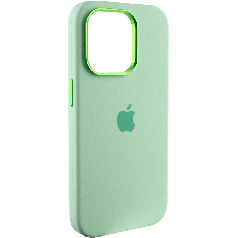 Чехол Silicone Case Metal Buttons (AA) для Apple iPhone 13 Pro (6.1") (Зеленый / Pistachio)