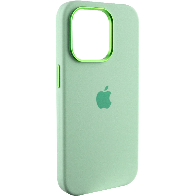 Чохол Silicone Case Metal Buttons (AA) для Apple iPhone 13 Pro (6.1") (Зелений / Pistachio)