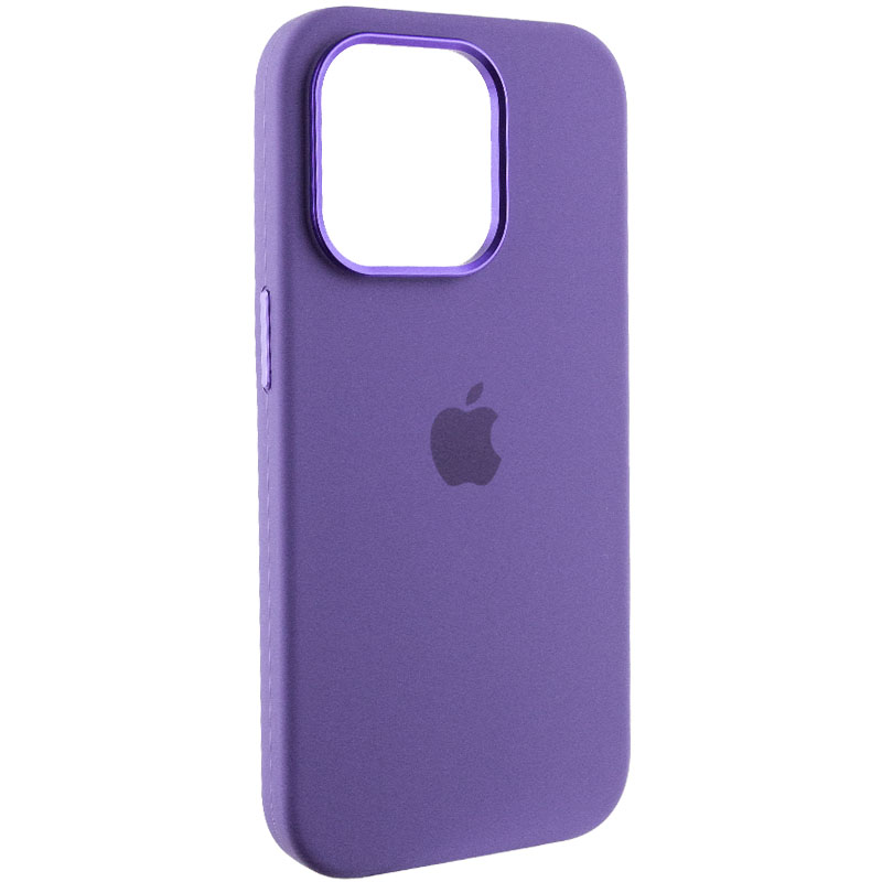 Чехол Silicone Case Metal Buttons (AA) для Apple iPhone 13 Pro Max (6.7") (Фиолетовый / Iris)