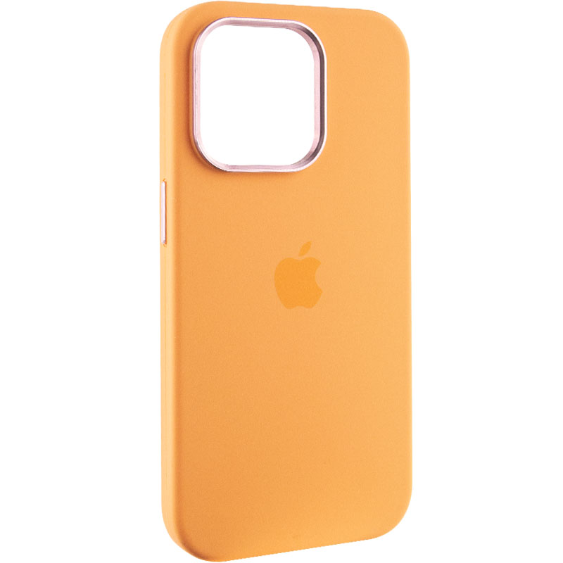 Чехол Silicone Case Metal Buttons (AA) для Apple iPhone 13 Pro Max (6.7") (Оранжевый / Marigold)