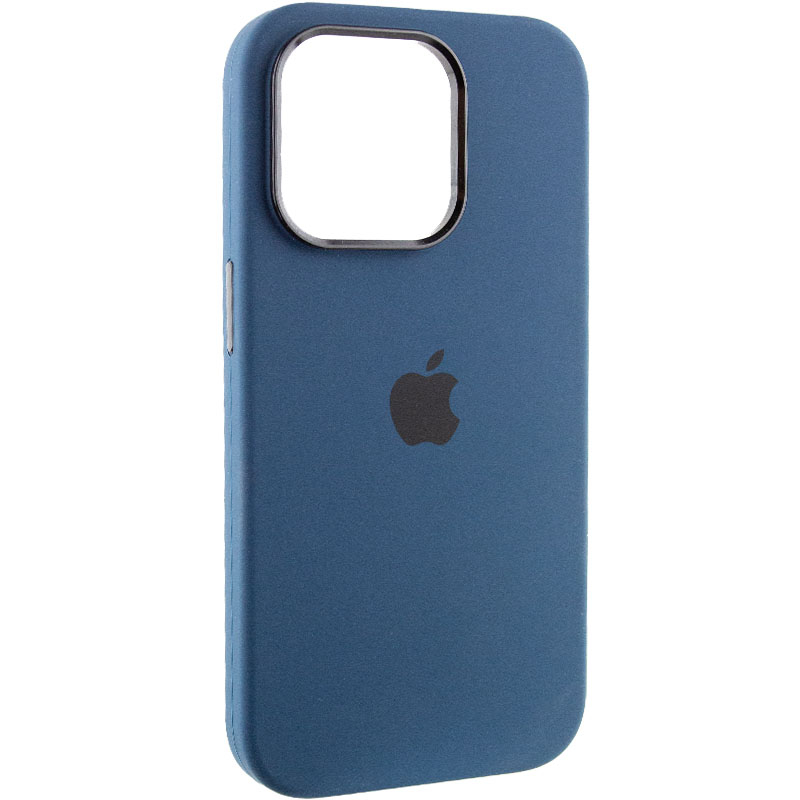 Чехол Silicone Case Metal Buttons (AA) для Apple iPhone 13 Pro Max (6.7") (Синий / StromBlue)