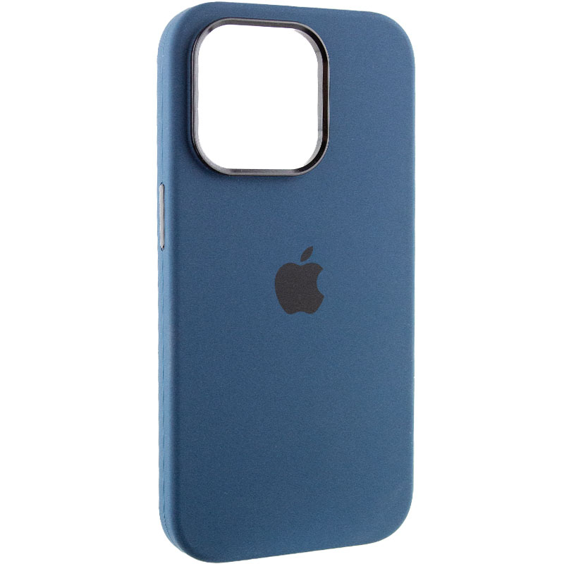 Чохол Silicone Case Metal Buttons (AA) для Apple iPhone 13 Pro Max (6.7") (Синій / Navy blue)