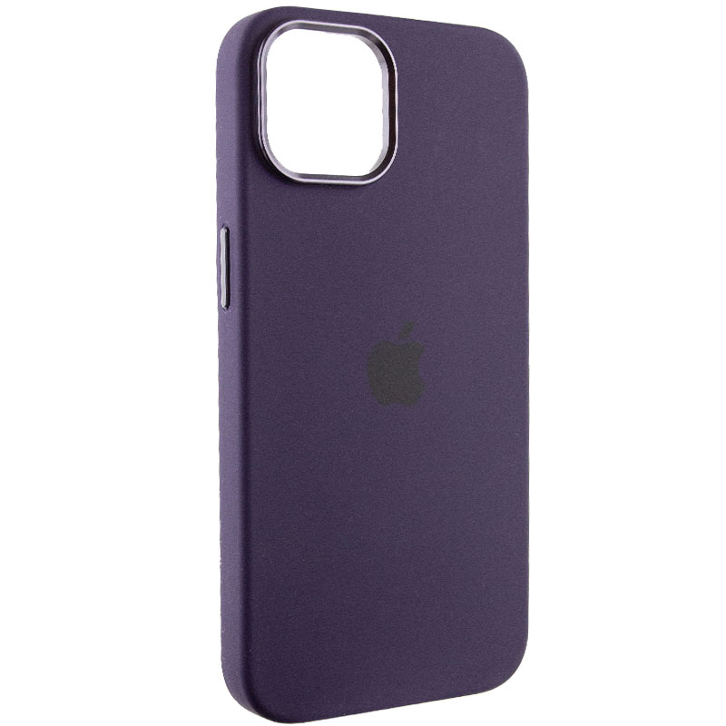 Чехол Silicone Case Metal Buttons (AA) для Apple iPhone 14 (6.1") (Фиолетовый / Elderberry)