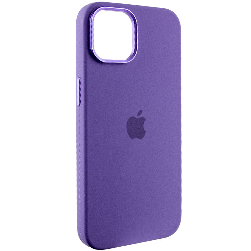 Чохол Silicone Case Metal Buttons (AA) для Apple iPhone 14 (6.1") (Фіолетовий / Iris)