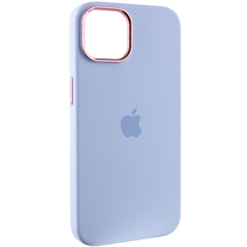 Чехол Silicone Case Metal Buttons (AA) для Apple iPhone 14 (6.1") (Голубой / Cloud Blue)