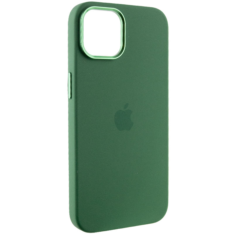 Чехол Silicone Case Metal Buttons (AA) для Apple iPhone 14 (6.1") (Зеленый / Clover)