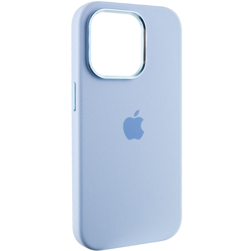 Чохол Silicone Case Metal Buttons (AA) для Apple iPhone 14 Pro (6.1") (Блакитний / Blue)