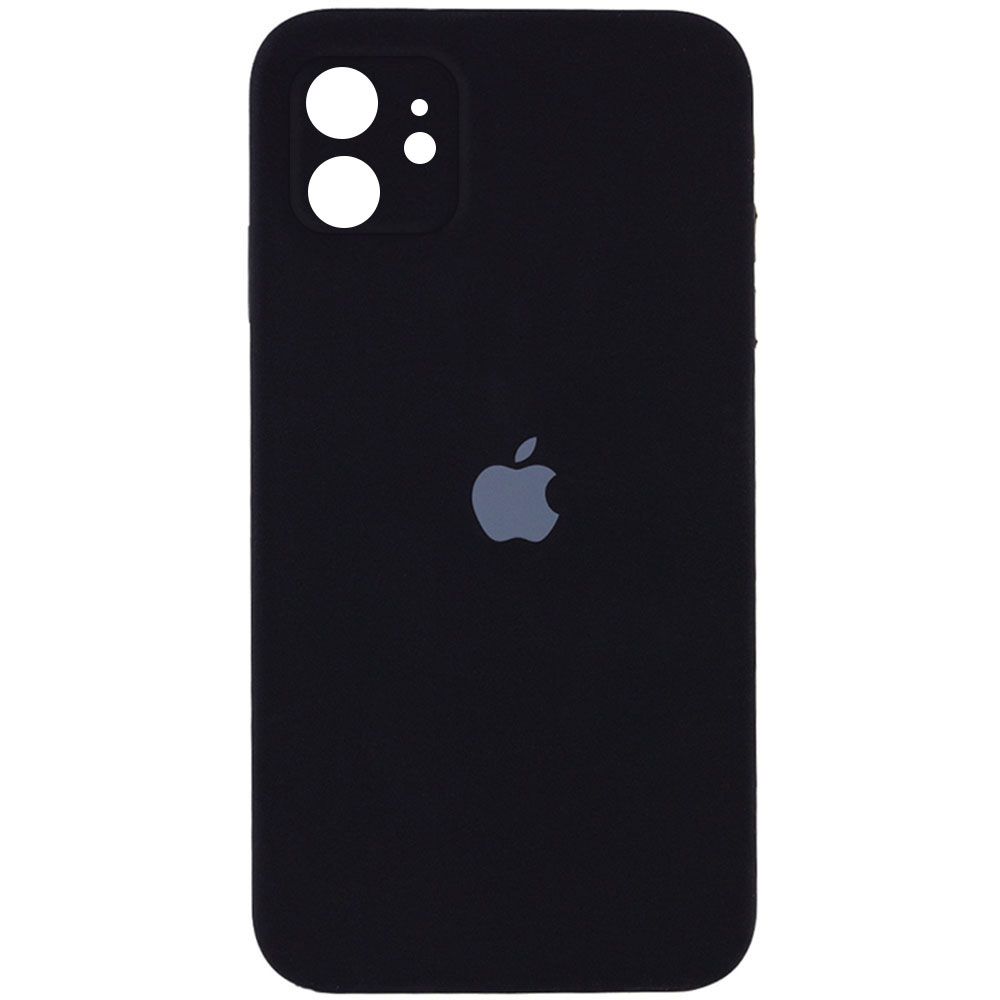 Чехол Silicone Case Square Full Camera Protective (AA) для Apple iPhone 11 (6.1") (Черный / Black)