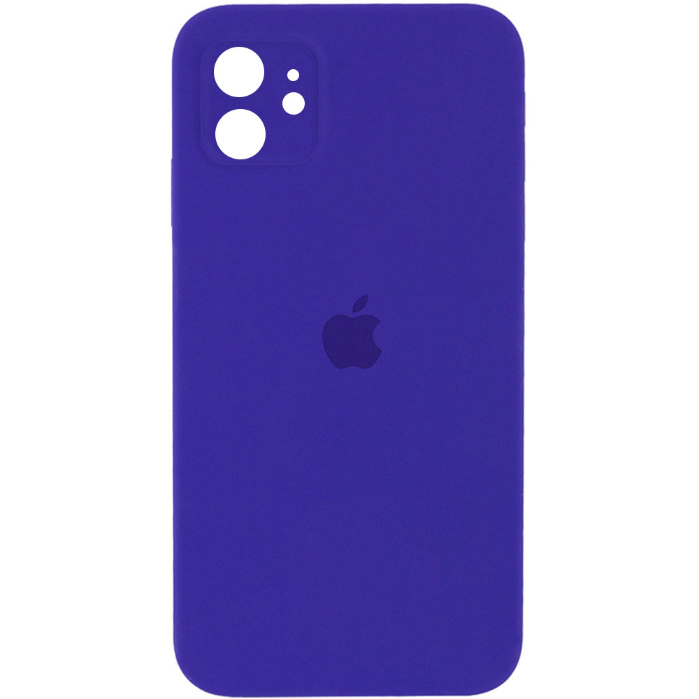 Чехол Silicone Case Square Full Camera Protective (AA) для Apple iPhone 11 (6.1") (Фиолетовый / Ultra Violet)
