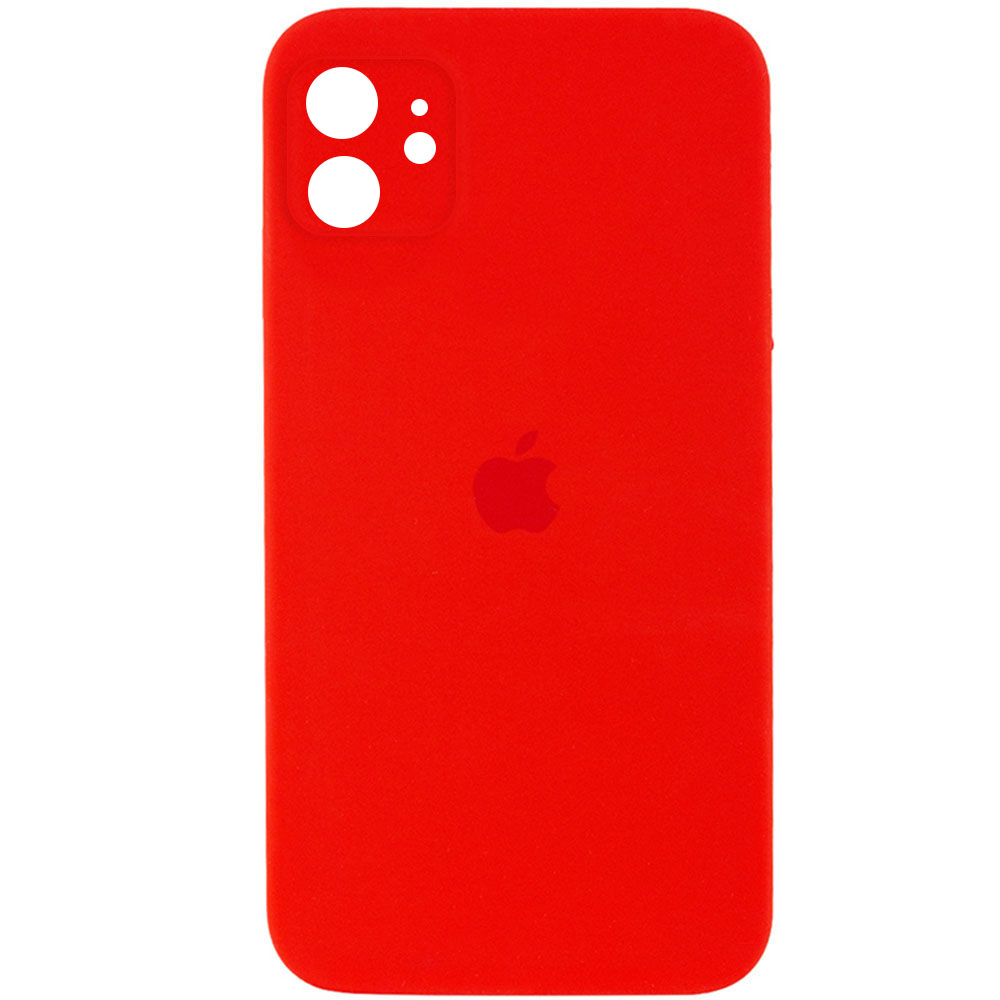 Чехол Silicone Case Square Full Camera Protective (AA) для Apple iPhone 11 (6.1") (Красный / Red)