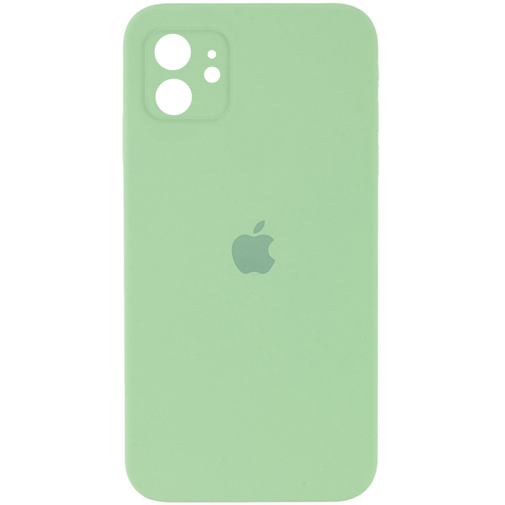 Чехол Silicone Case Square Full Camera Protective (AA) для Apple iPhone 11 (6.1") (Мятный / Mint)