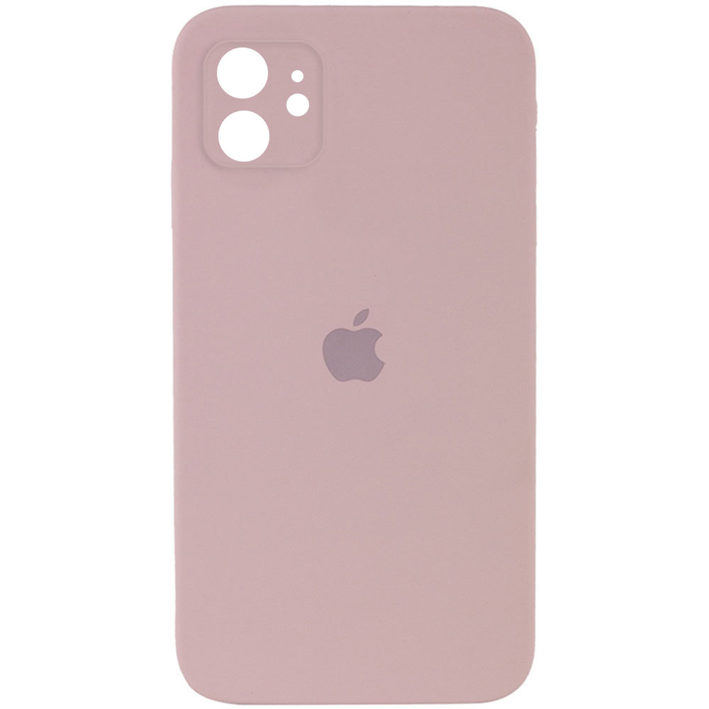 Чохол Silicone Case Square Full Camera Protective (AA) для Apple iPhone 11 (6.1") (Рожевий / Pink Sand)