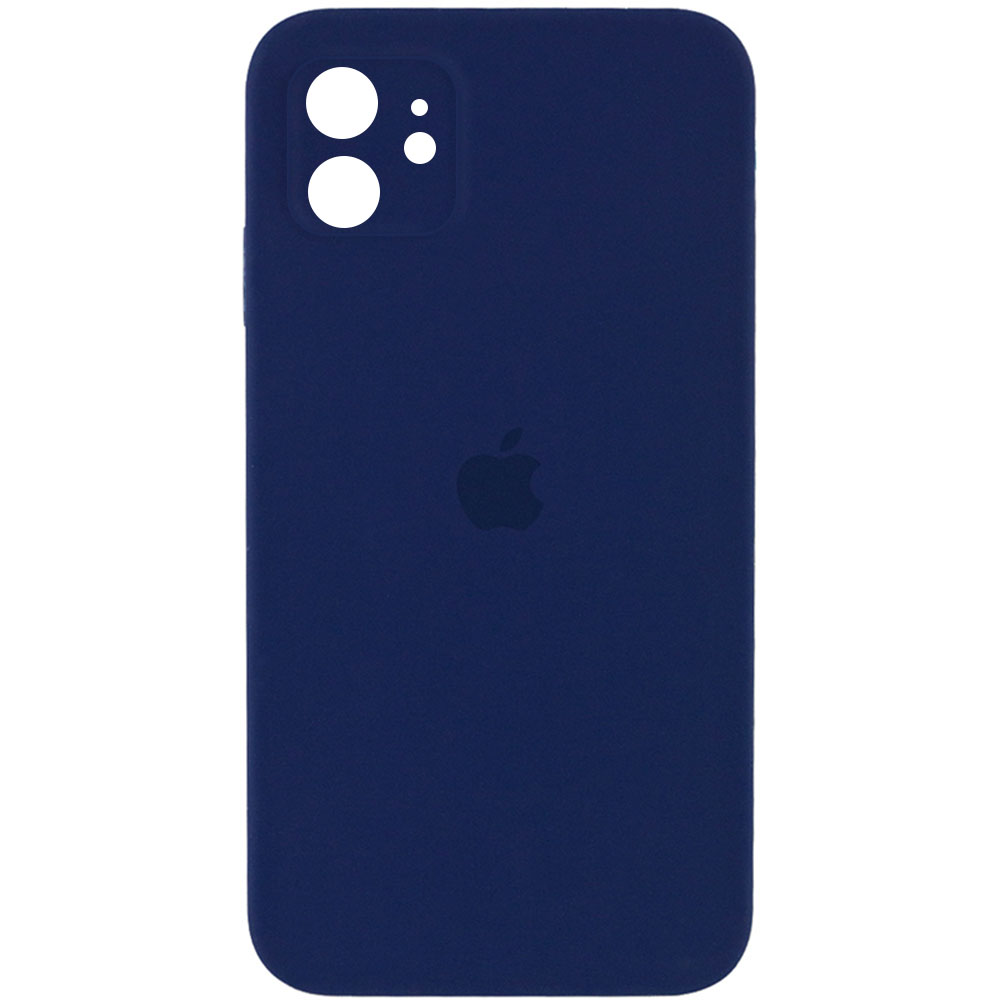 Чехол Silicone Case Square Full Camera Protective (AA) для Apple iPhone 11 (6.1") (Темно-синий / Midnight blue)