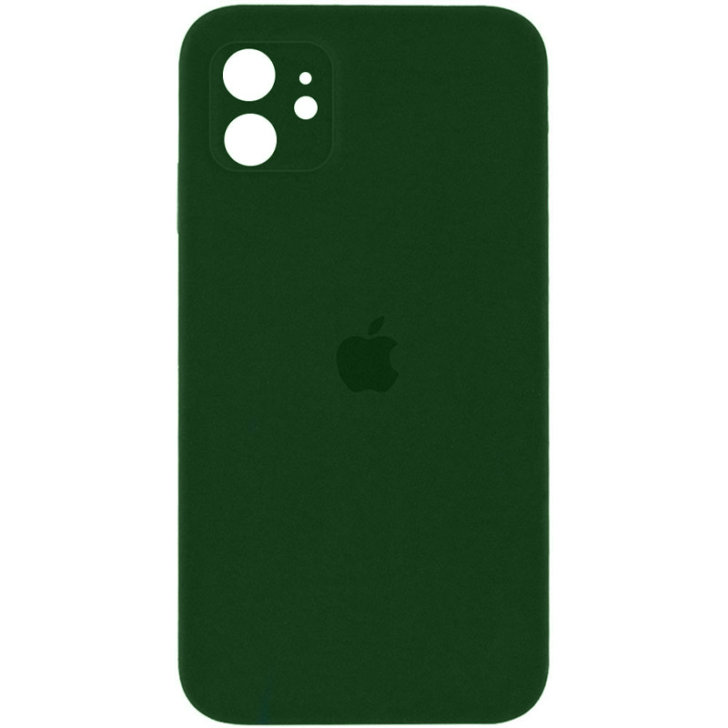 Чохол Silicone Case Square Full Camera Protective (AA) для Apple iPhone 11 (6.1") (Зелений / Army green)