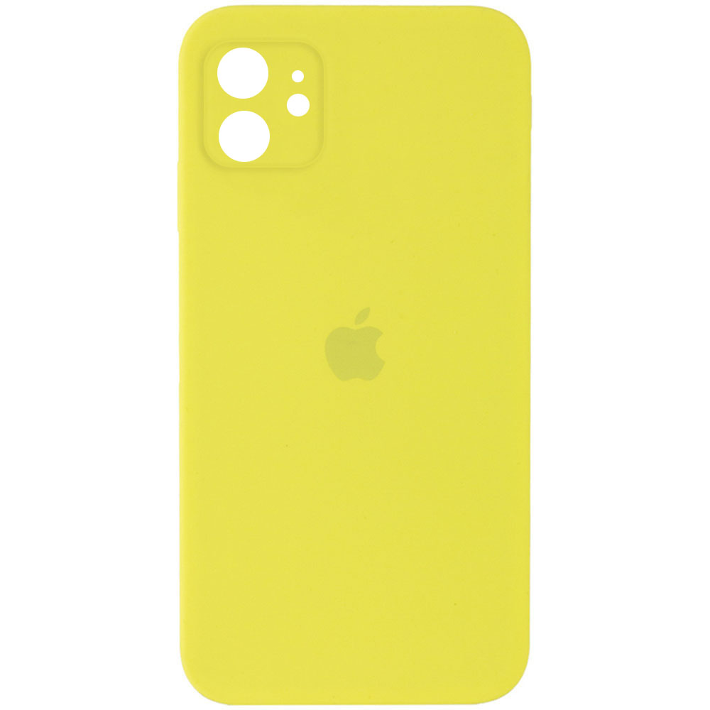 Чехол Silicone Case Square Full Camera Protective (AA) для Apple iPhone 11 (6.1") (Желтый / Bright Yellow)