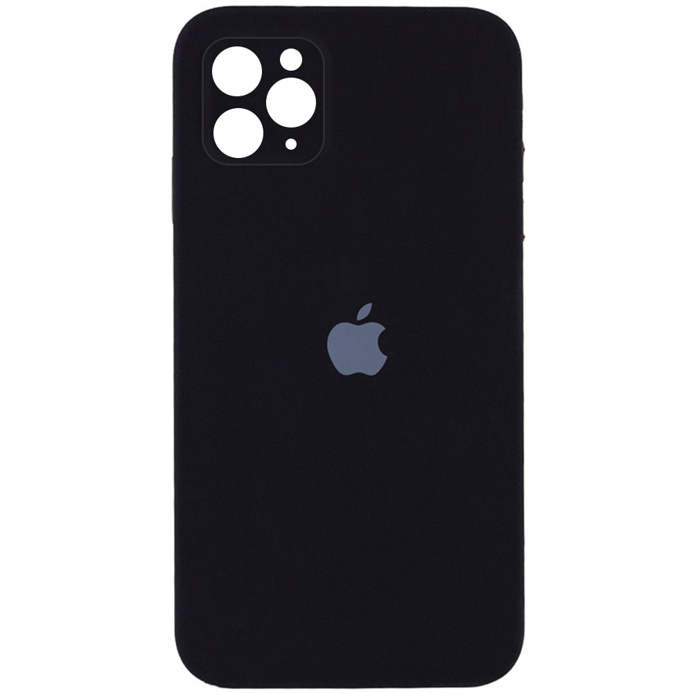 Чехол Silicone Case Square Full Camera Protective (AA) для Apple iPhone 11 Pro (5.8") (Черный / Black)