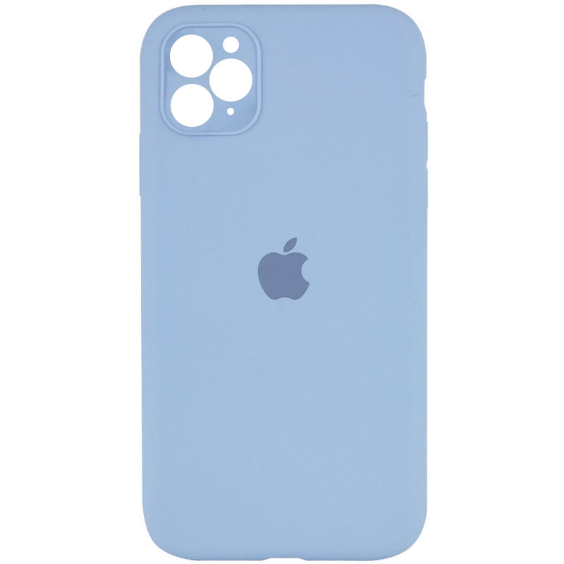 Чехол Silicone Case Square Full Camera Protective (AA) для Apple iPhone 11 Pro (5.8") (Голубой / Lilac Blue)