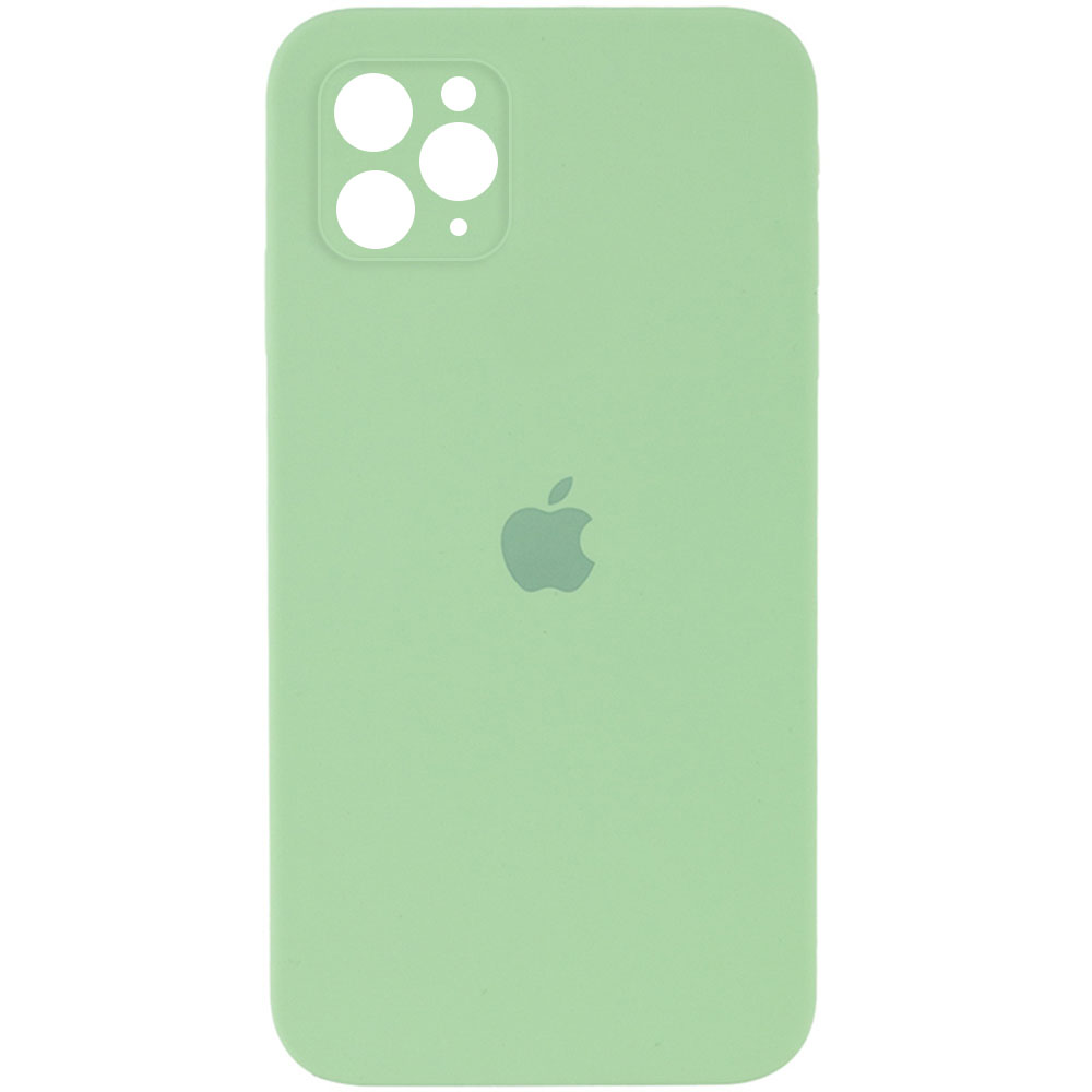 Чехол Silicone Case Square Full Camera Protective (AA) для Apple iPhone 11 Pro (5.8") (Мятный / Mint)