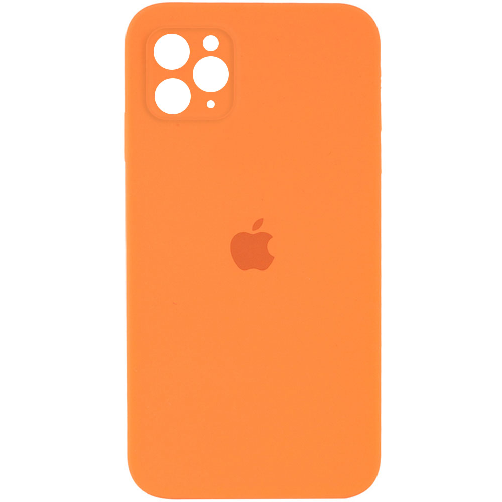 Чехол Silicone Case Square Full Camera Protective (AA) для Apple iPhone 11 Pro (5.8") (Оранжевый / Papaya)