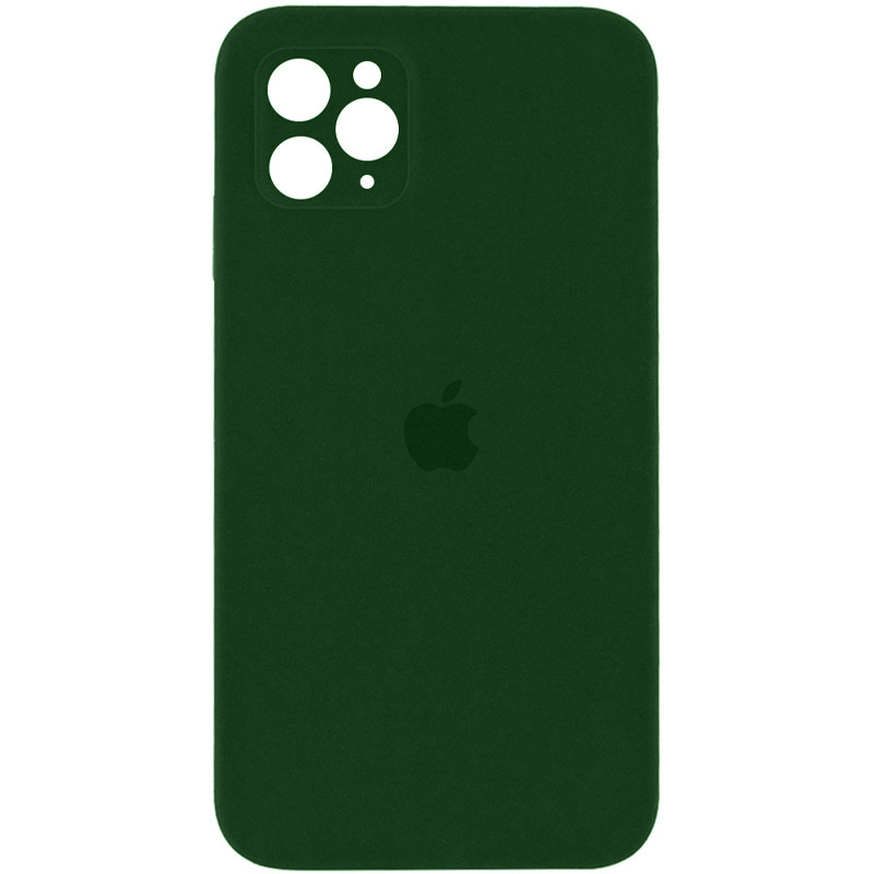 Чехол Silicone Case Square Full Camera Protective (AA) для Apple iPhone 11 Pro (5.8") (Зеленый / Army green)