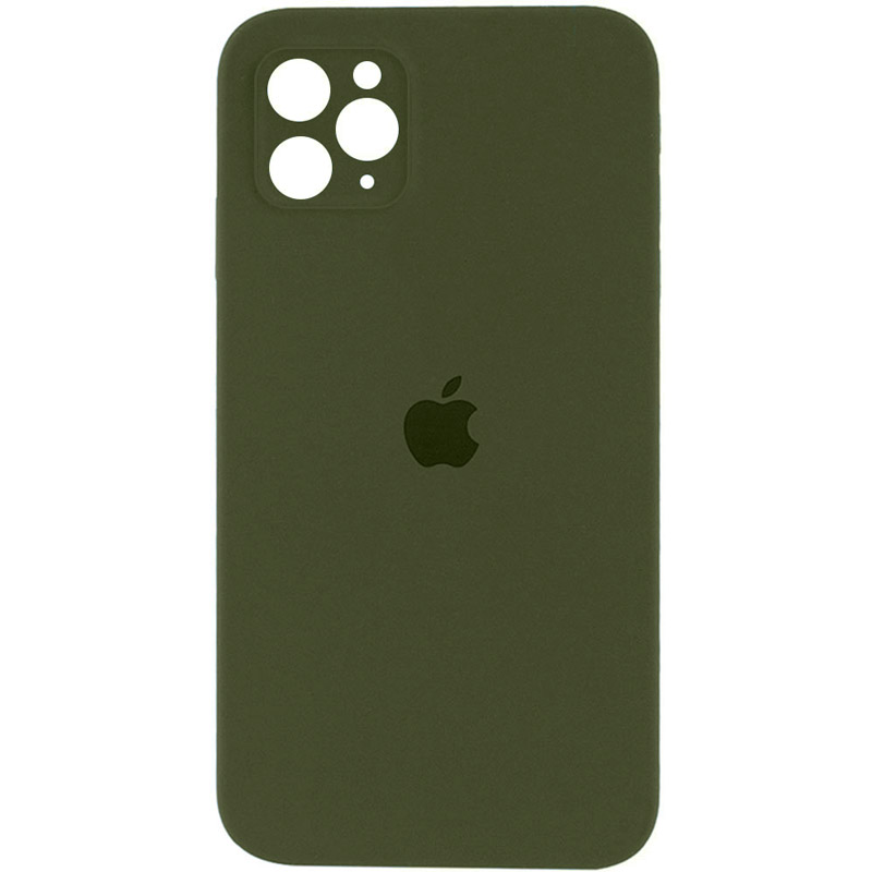 Чохол Silicone Case Square Full Camera Protective (AA) для Apple iPhone 11 Pro (5.8") (Зелений / Dark Olive)