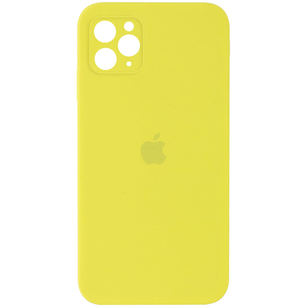 Чехол Silicone Case Square Full Camera Protective (AA) для Apple iPhone 11 Pro (5.8") (Желтый / Bright Yellow)