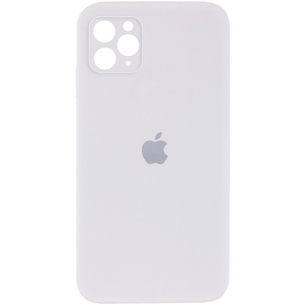 Чехол Silicone Case Square Full Camera Protective (AA) для Apple iPhone 11 Pro Max (6.5") (Белый / White)