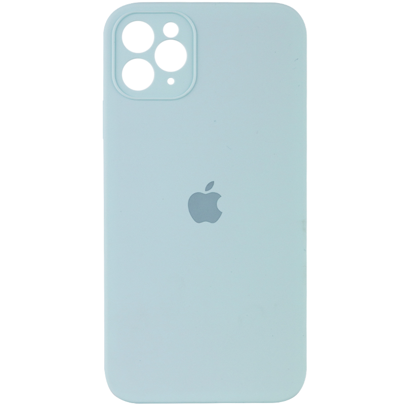 Чехол Silicone Case Square Full Camera Protective (AA) для Apple iPhone 11 Pro Max (6.5") (Бирюзовый / Light Turquoise)