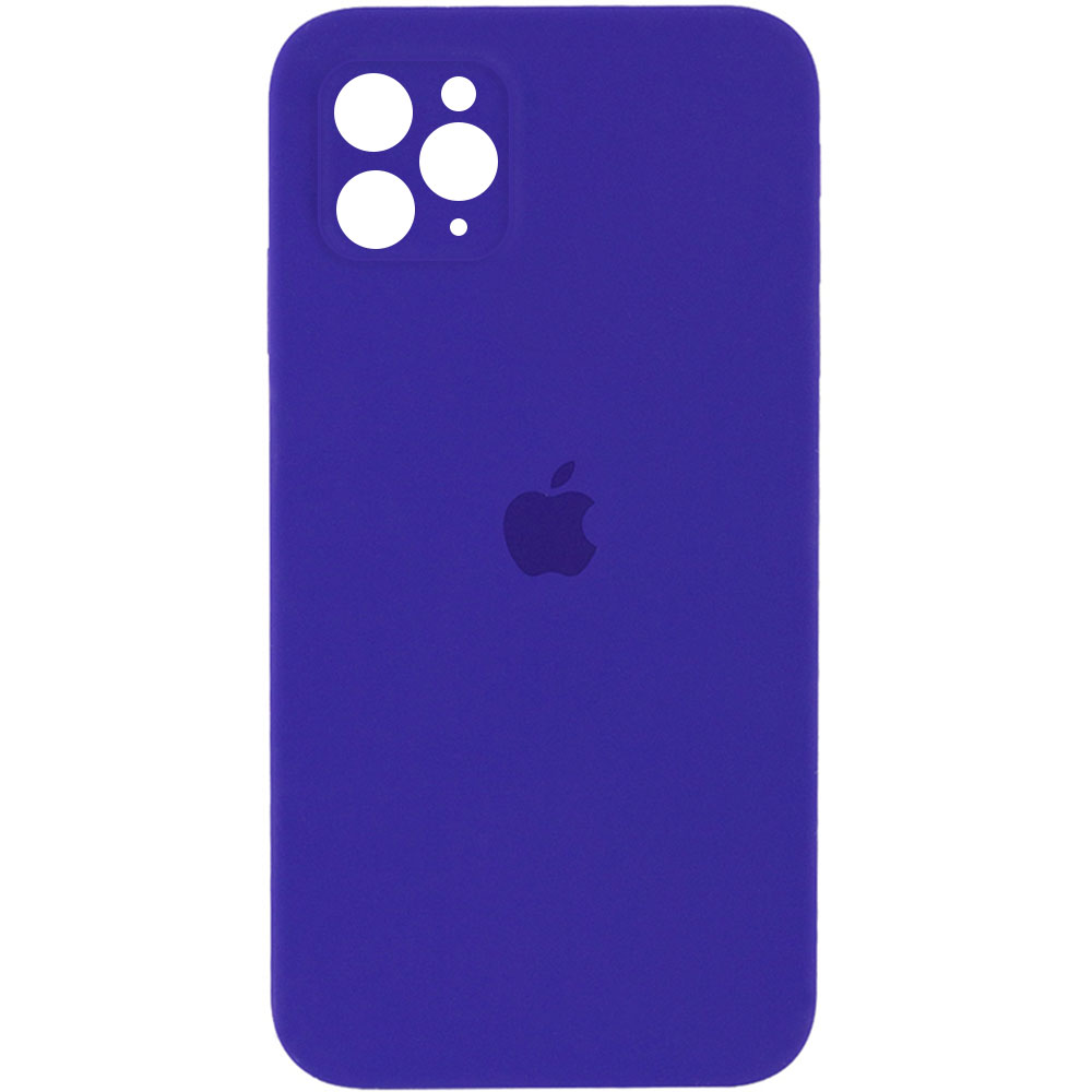 Чехол Silicone Case Square Full Camera Protective (AA) для Apple iPhone 11 Pro Max (6.5") (Фиолетовый / Ultra Violet)