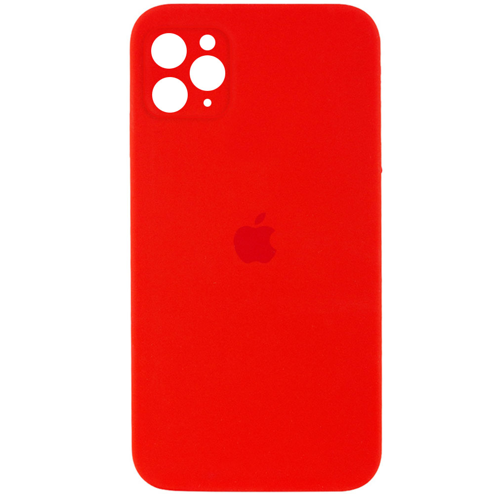 Чехол Silicone Case Square Full Camera Protective (AA) для Apple iPhone 11 Pro Max (6.5") (Красный / Red)