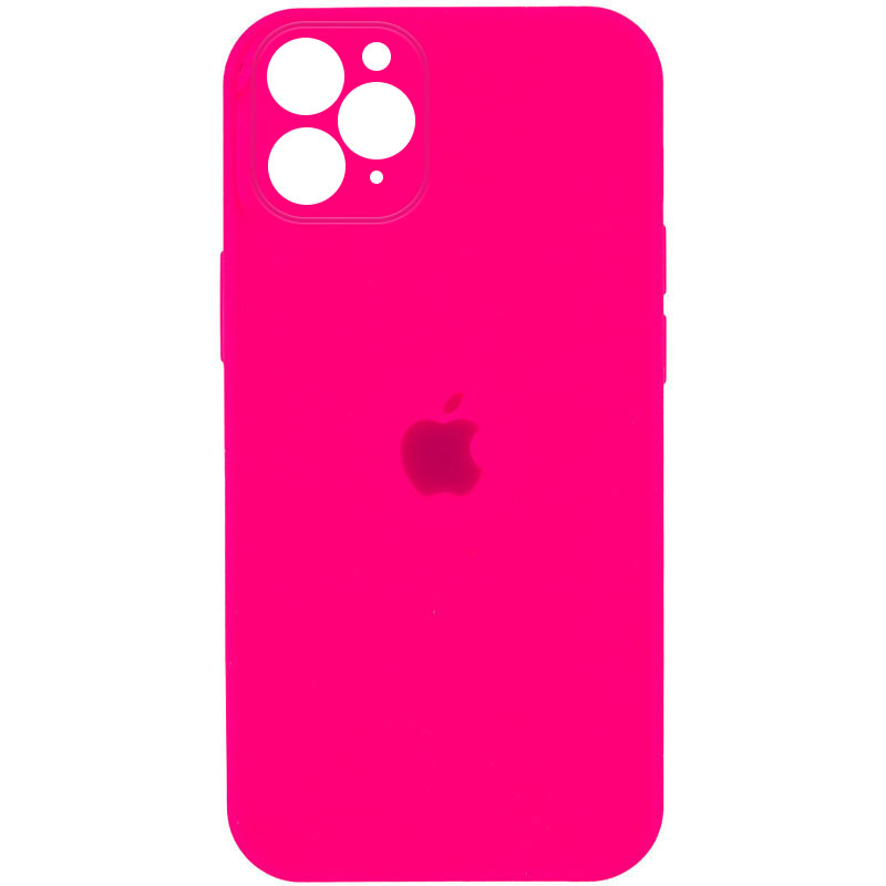 Чехол Silicone Case Square Full Camera Protective (AA) для Apple iPhone 11 Pro Max (6.5") (Розовый / Barbie pink)