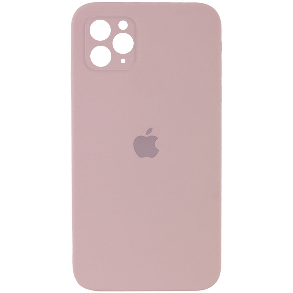 Чехол Silicone Case Square Full Camera Protective (AA) для Apple iPhone 11 Pro Max (6.5") (Розовый / Pink Sand)
