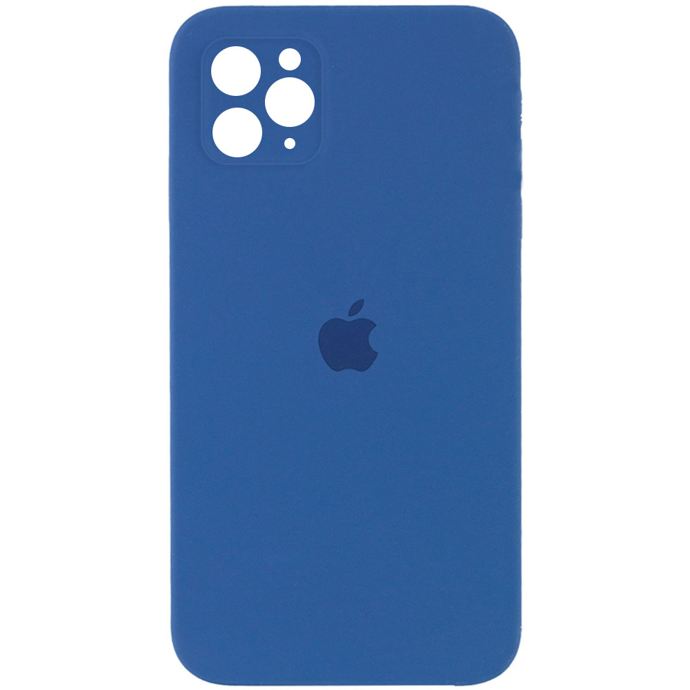 Чехол Silicone Case Square Full Camera Protective (AA) для Apple iPhone 11 Pro Max (6.5") (Синий / Navy blue)