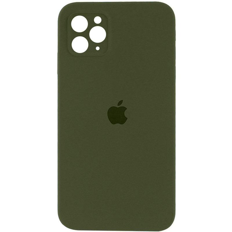 Чехол Silicone Case Square Full Camera Protective (AA) для Apple iPhone 11 Pro Max (6.5") (Зеленый / Dark Olive)