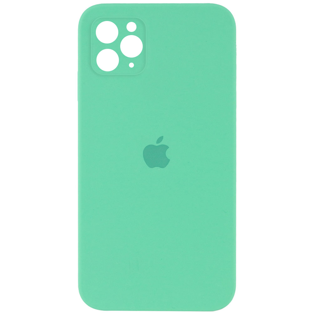 Чехол Silicone Case Square Full Camera Protective (AA) для Apple iPhone 11 Pro Max (6.5") (Зеленый / Spearmint)